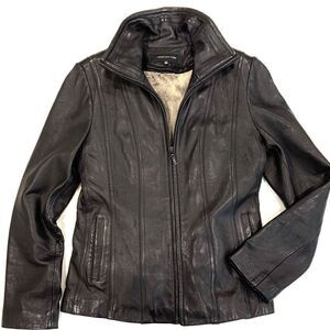 JONES NY Leather Jacket w/ removable liner (Sz M)